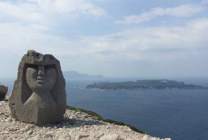 Moyai Statue on elevated ground